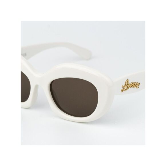 Loewe CURVY Women Sunglasses Ivory Brown Square LW40153I 25E NEW AUTHENTIC